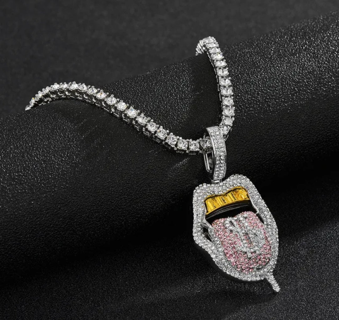 Necklace with tongue