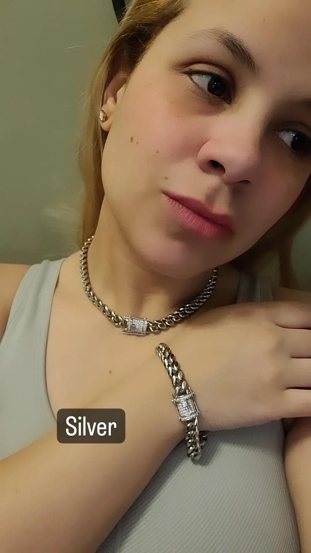 Unisex necklace and bracelet silver