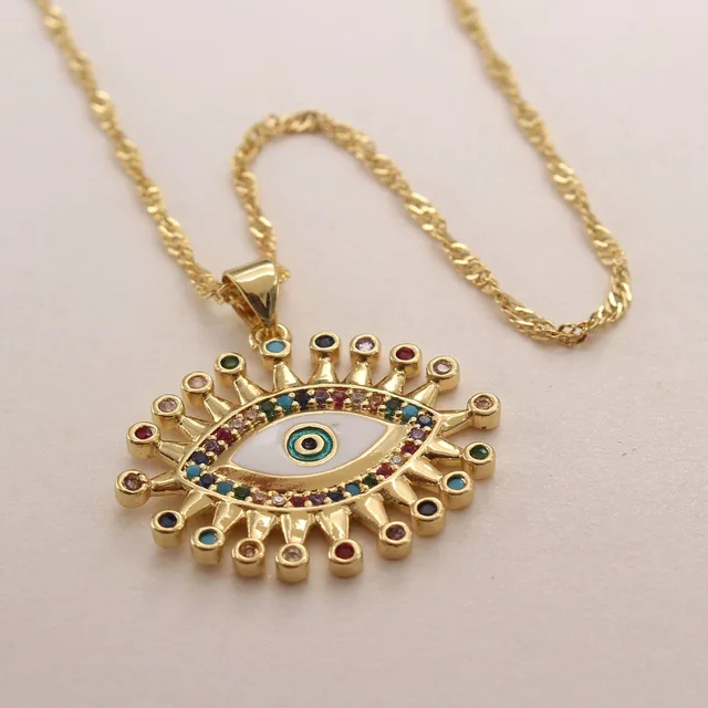 Elaine Necklace evil eyes