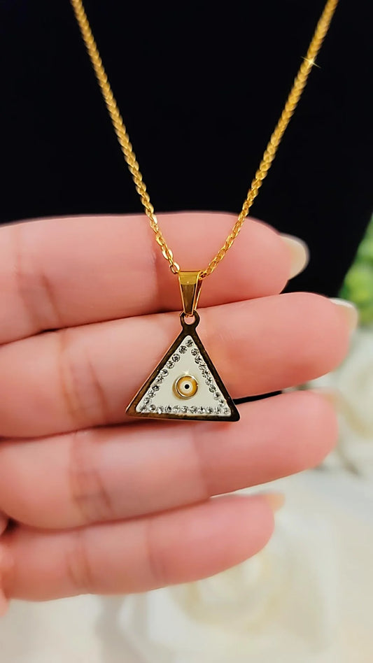 Piramide evil eyes Necklace