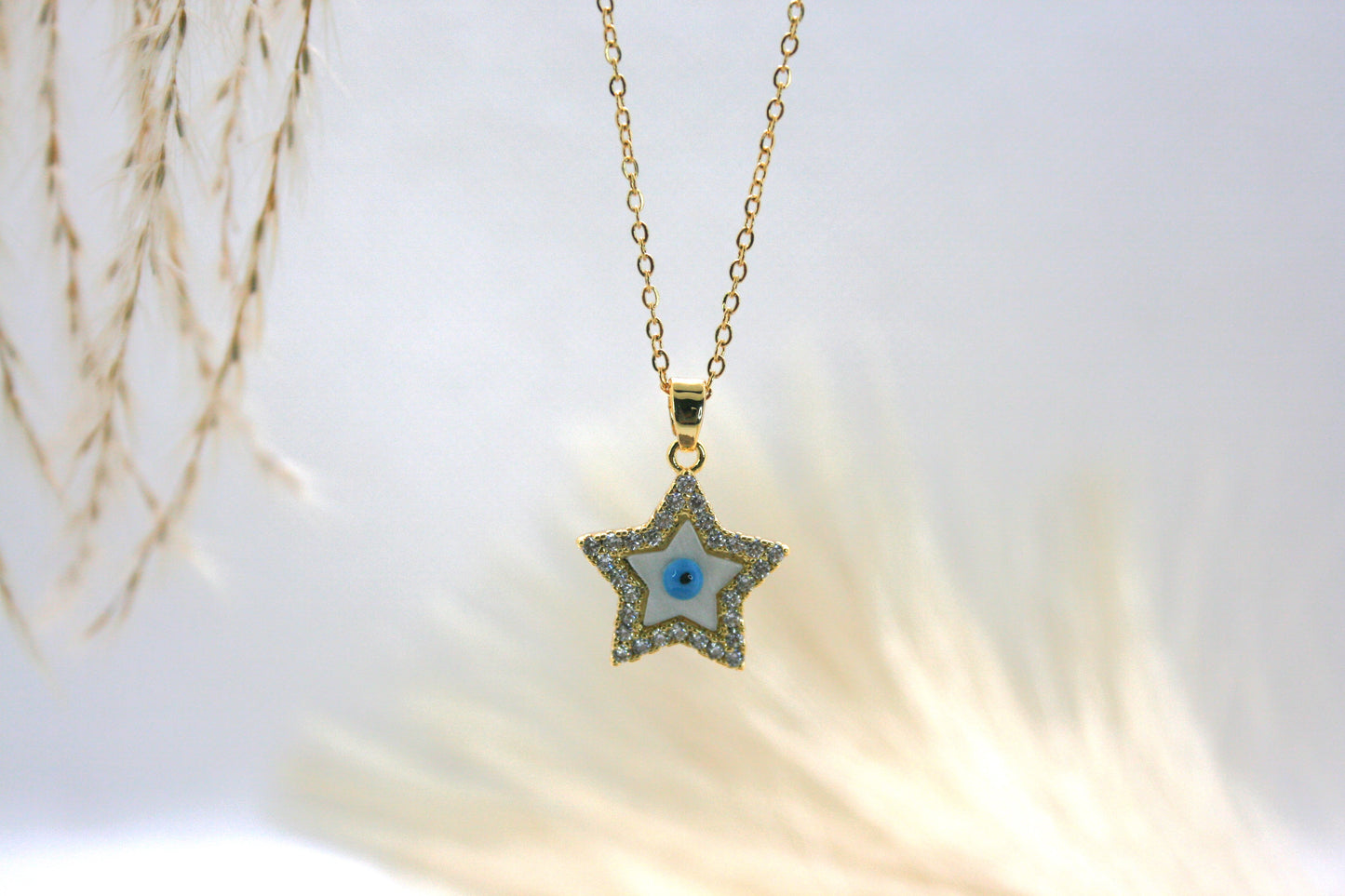 Necklace Star evil eyes