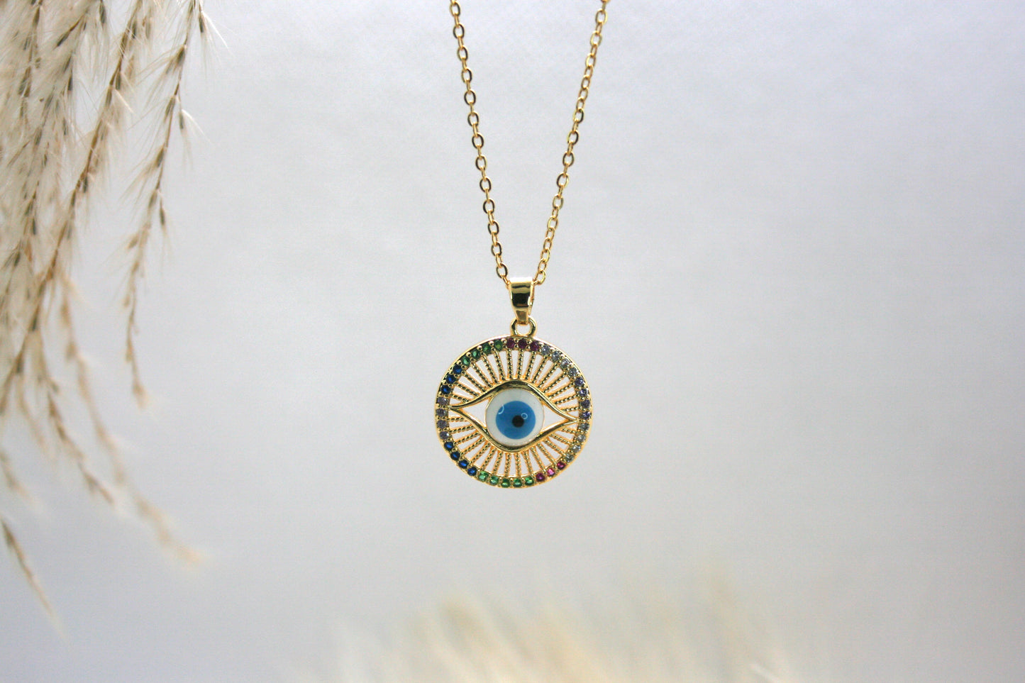 biale evil eyes necklace