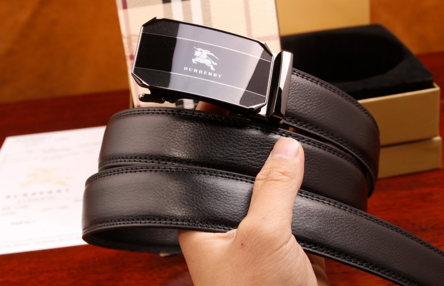 Men wallet and belt set.