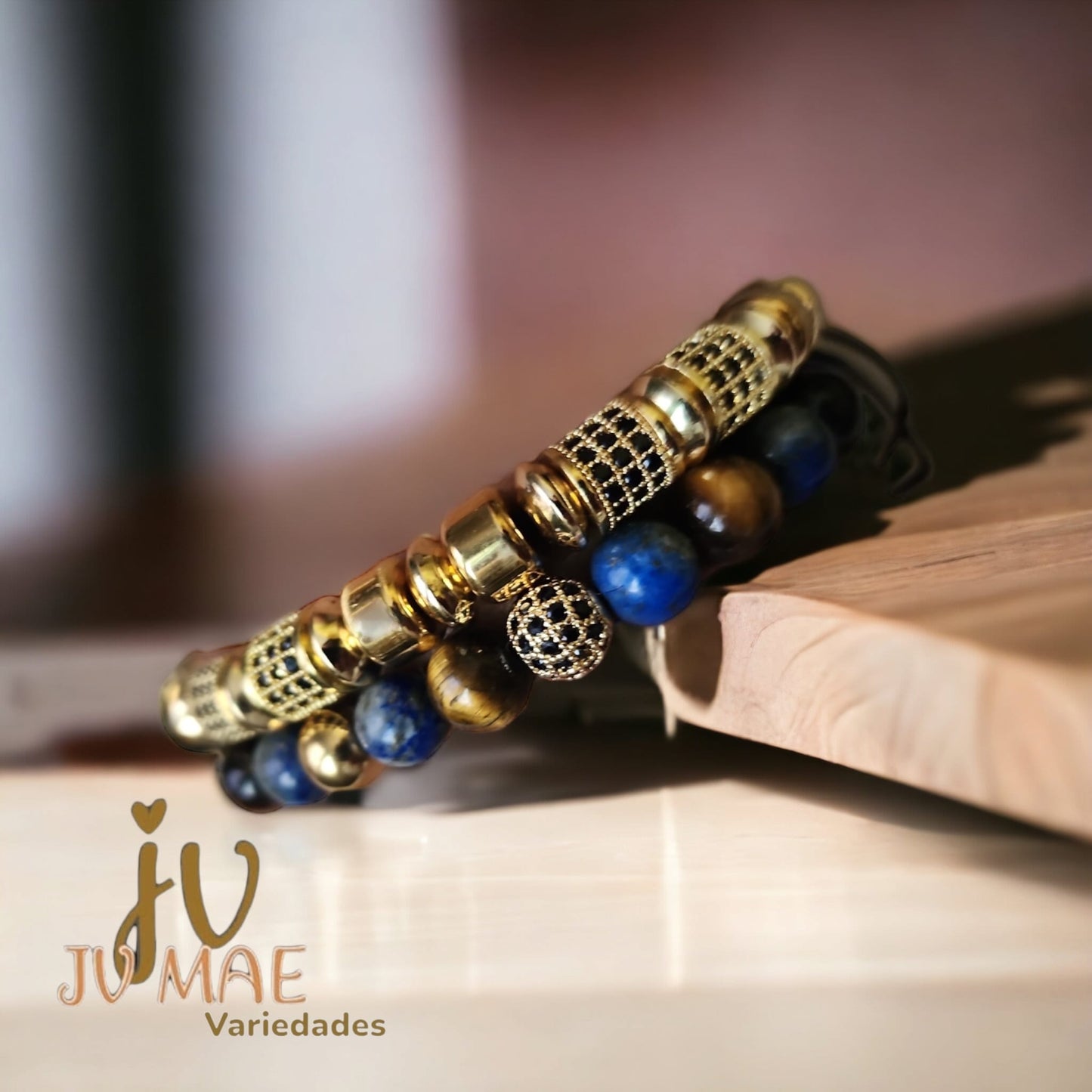 Negra con azul Men bracelet set of 2